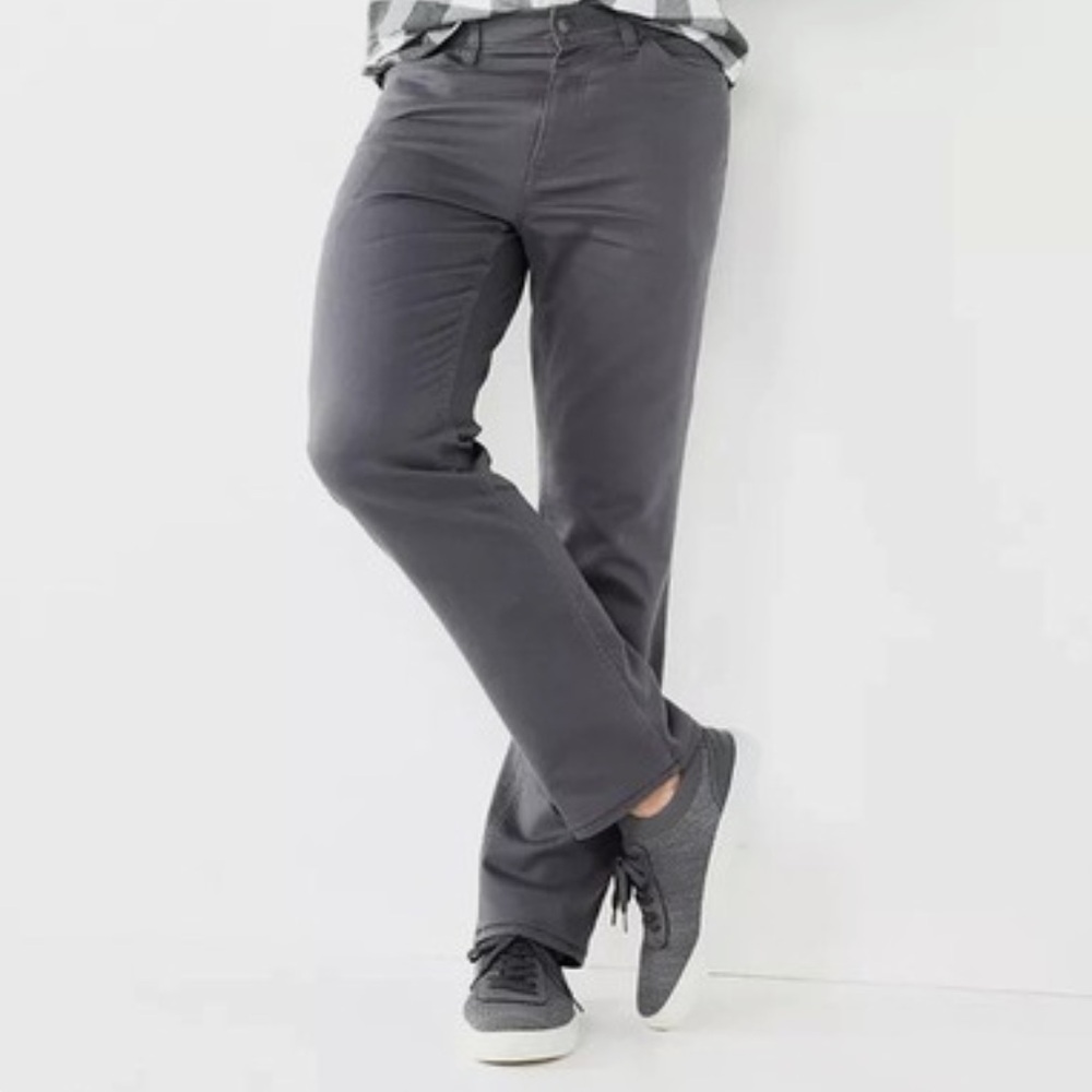 Sonoma all day comfort 5 pocket twill jeans pants in grey size 36 x 34